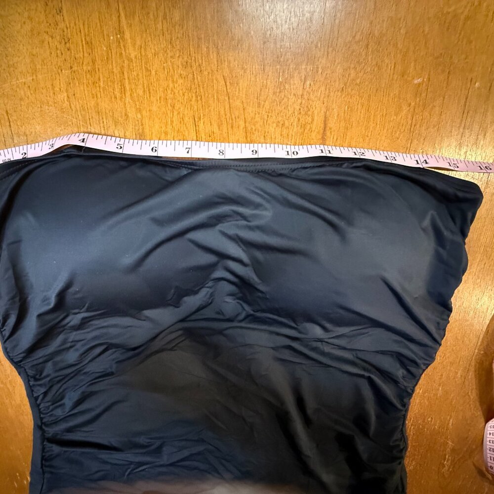 Black Two-Piece Swimsuit Set | Bandeau / Tankini Style | NWOT | Size L - Picture 7 of 16